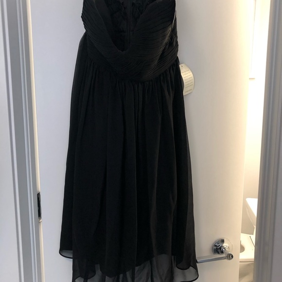 NWT Donna Morgan Black Strapless Chiffon Dress - Picture 2 of 6